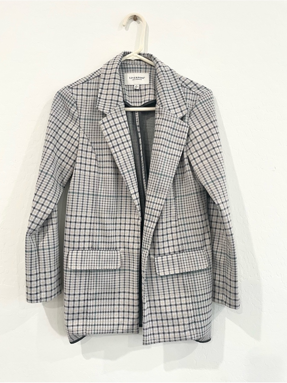 Liverpool Gray Plaid Blazer Jacket